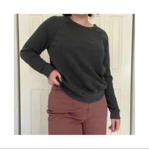grey lightweight cotton crewneck sweater